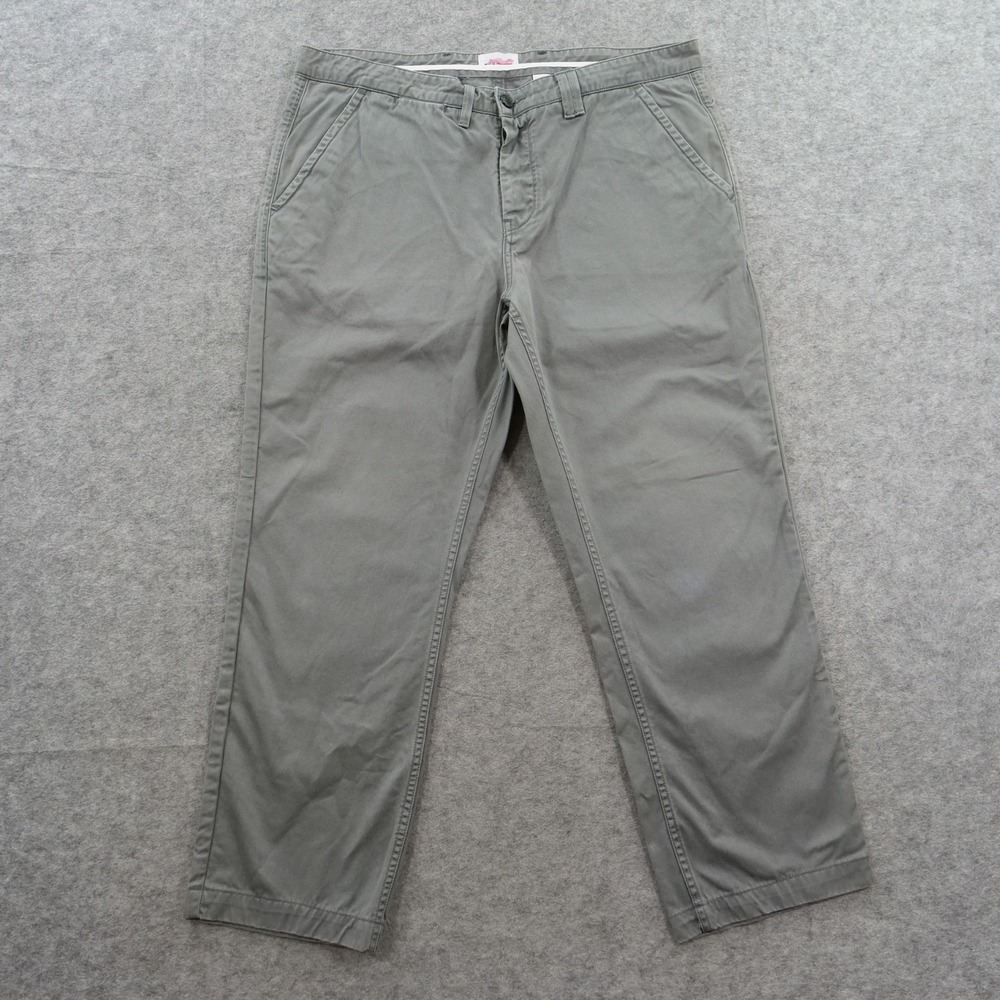 Norse Project Pants Mens 36 Gray Aros Heavy Chinos Flat Front Mid Rise Button